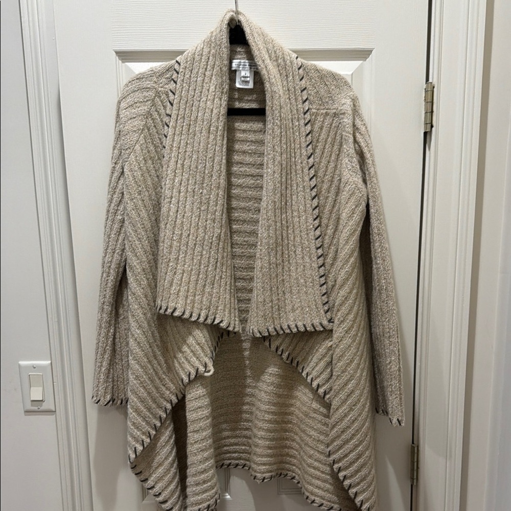 St John Sport Open-Front Knit Tan Cardigan Sweater. Sz. S